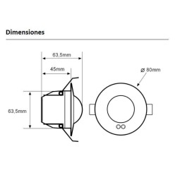 Detector movimiento DM TEC 004 techo 360º 230V 6 metros Dinuy