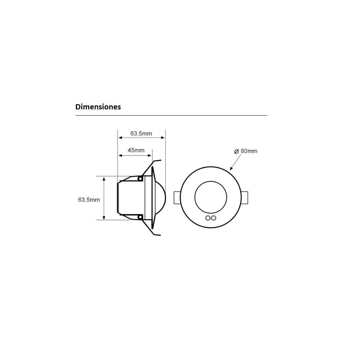 Detector movimiento DM TEC 004 techo 360º 230V 6 metros Dinuy