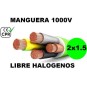 Manguera 1000v 2x1.5mm2 flexible libre halogenos RZ1-K AS 0.6/1KV CE CPR Al Corte