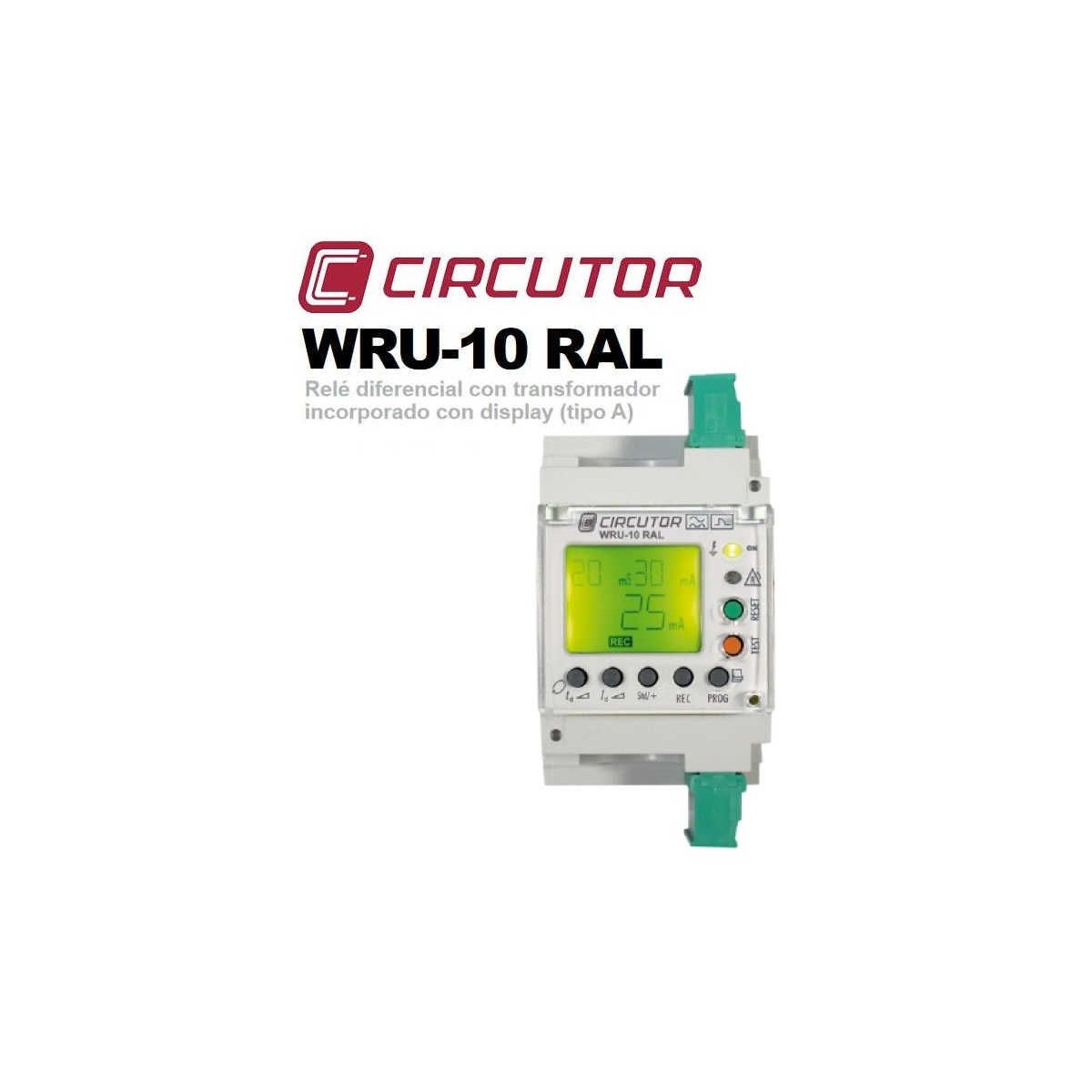 Relé Diferencial Rearme Automático 0.03/3Amp WRU-10 RAL Circutor P24453