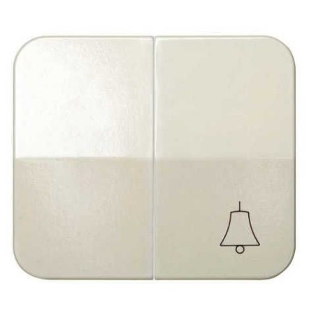 Tecla doble simbolo campana grupo 1 conmutador+1 pulsador marfil Serie 75 Simon 75027-31