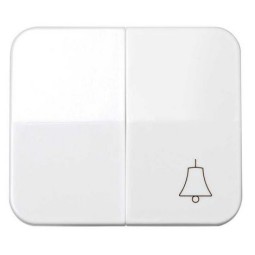 Tecla doble simbolo campana grupo 1 conmutador+1 pulsador blanca Serie 75 Simon 75027-30