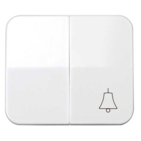 Tecla doble simbolo campana grupo 1 conmutador+1 pulsador blanca Serie 75 Simon 75027-30