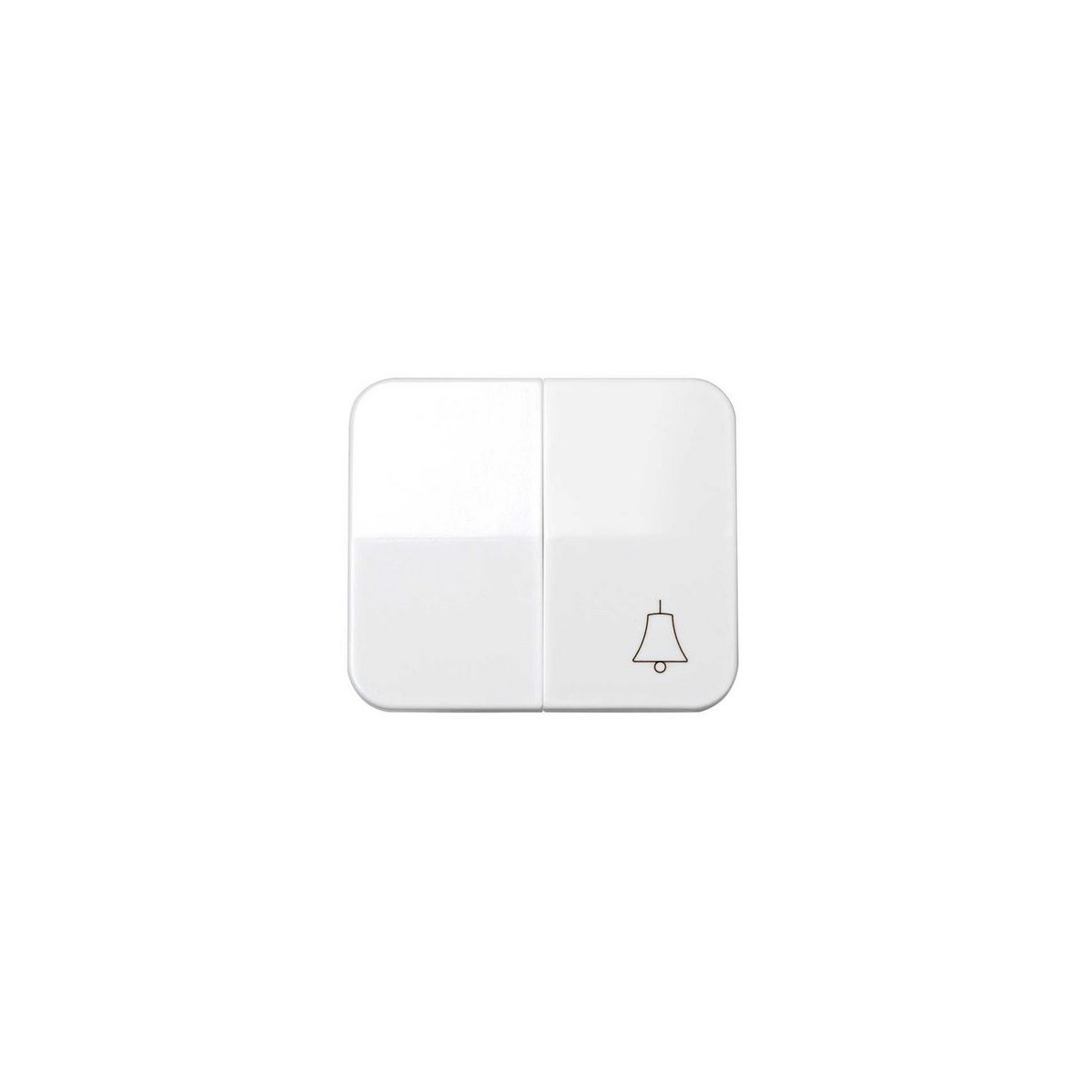Tecla doble simbolo campana grupo 1 conmutador+1 pulsador blanca Serie 75 Simon 75027-30