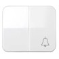 Tecla doble simbolo campana grupo 1 conmutador+1 pulsador blanca Serie 75 Simon 75027-30