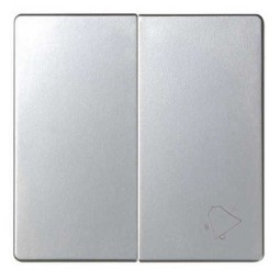 Tecla doble simbolo campana grupo 1 conmutador+1 pulsador aluminio Serie 82 Simon 82027-33