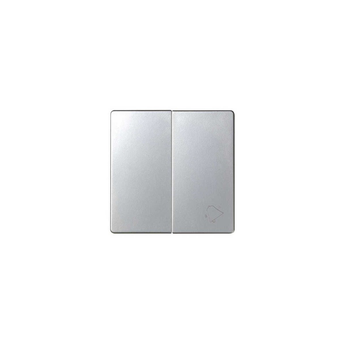Tecla doble simbolo campana grupo 1 conmutador+1 pulsador aluminio Serie 82 Simon 82027-33