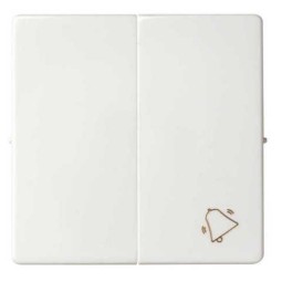 Tecla doble simbolo campana grupo 1 conmutador+1 pulsador blanca Serie 82 Simon 82027-30