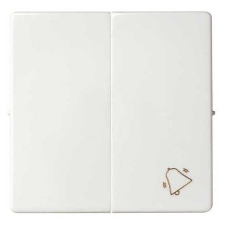 Tecla doble simbolo campana grupo 1 conmutador+1 pulsador blanca Serie 82 Simon 82027-30