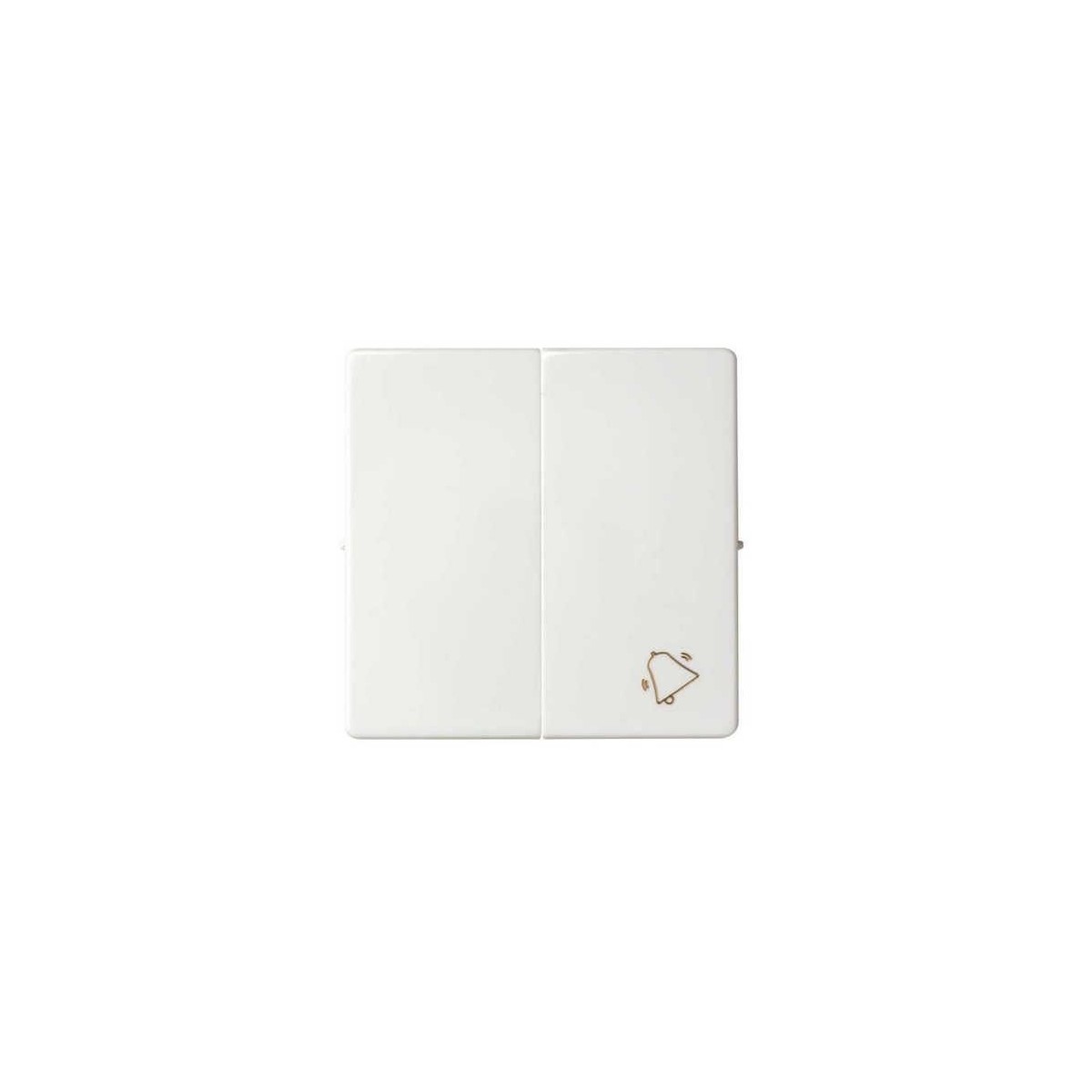 Tecla doble simbolo campana grupo 1 conmutador+1 pulsador blanca Serie 82 Simon 82027-30