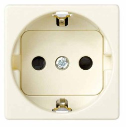 Base schuko 2P+TT 16A ancha marfil con dispositivo de seguridad Simon 27432-62