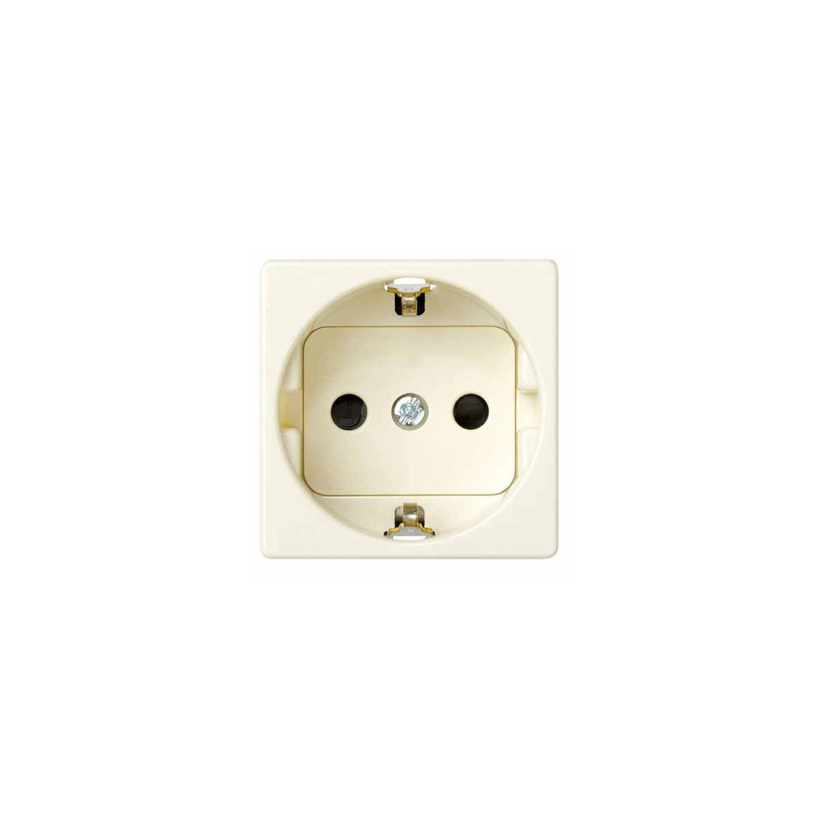 Base schuko 2P+TT 16A ancha marfil con dispositivo de seguridad Simon 27432-62
